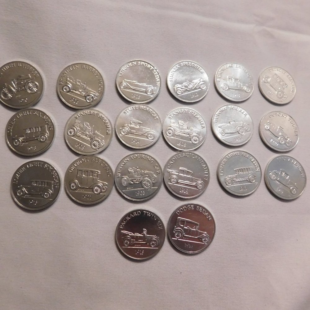 COPY - Vintage Sunoco Car Coins Series 1 Antique Car Coins Lot of 20 Coins